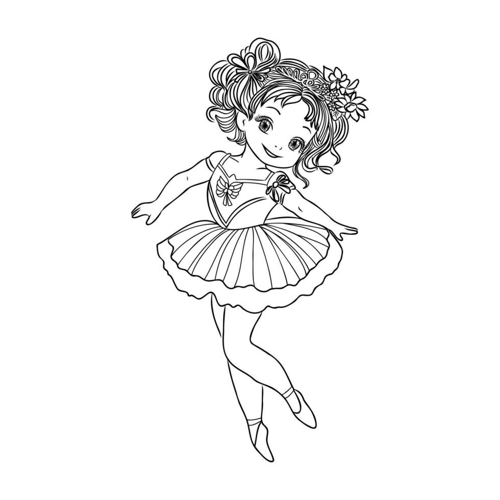 cartoon ballerina vector sketch