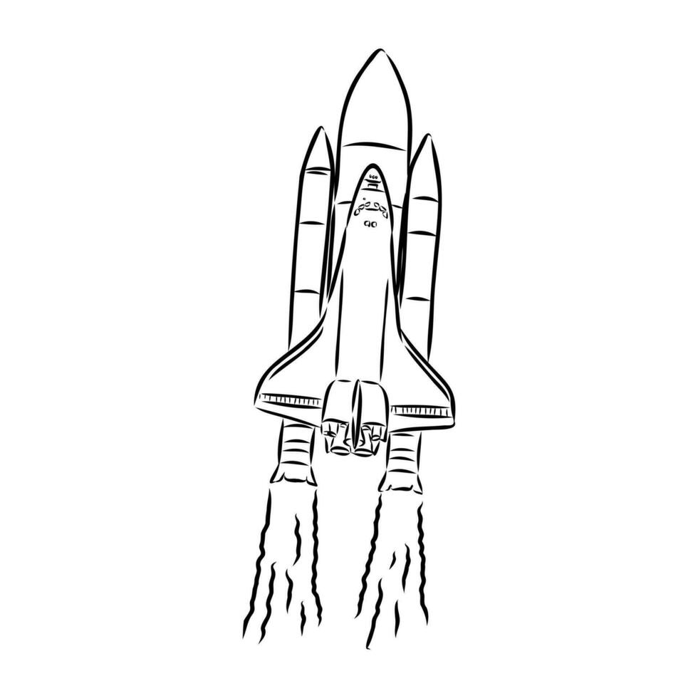 spaceship vector sketch