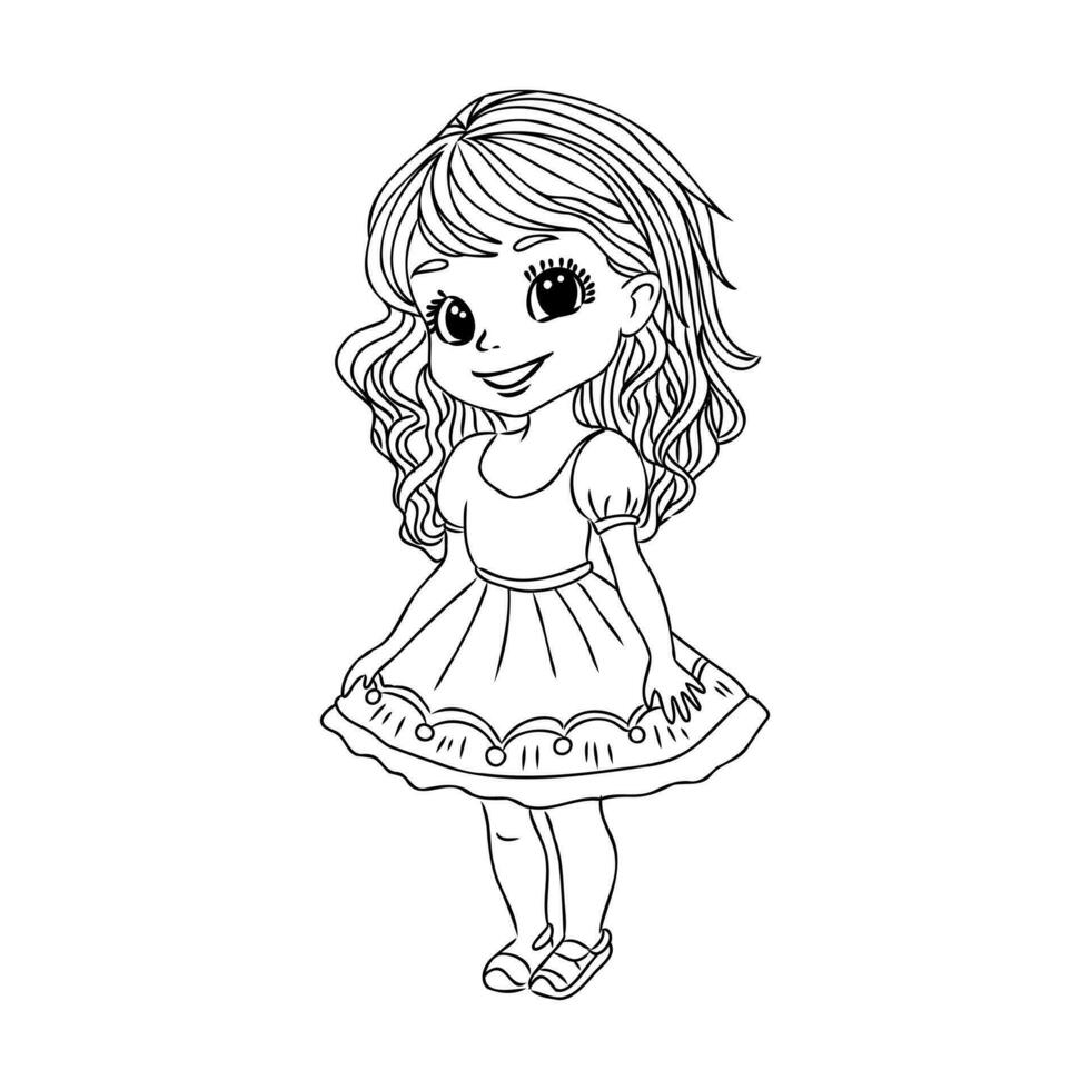 cartoon princess sketch vector