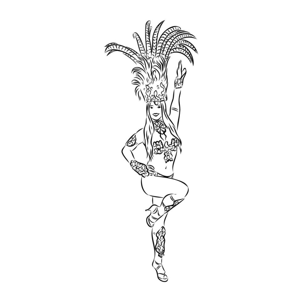 samba dance vector sketch