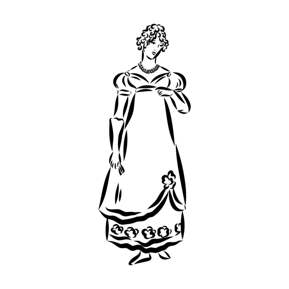 women's retro fashion vector sketch