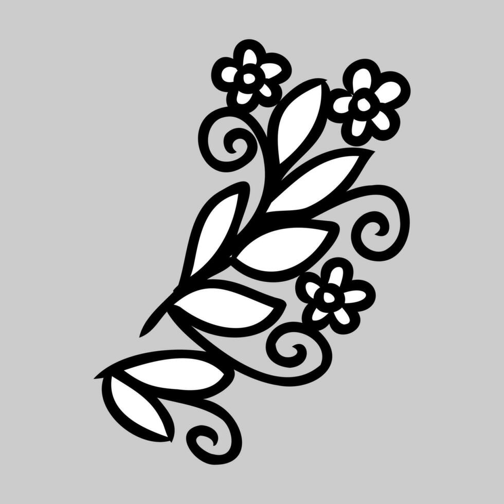 decorative flowers vector sketch