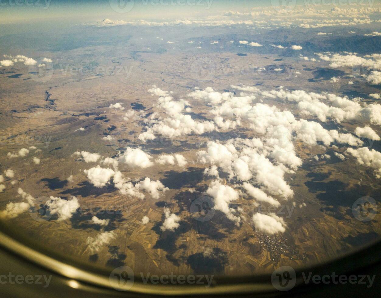 Shot of the clouds casting shadows on the land. Nature photo