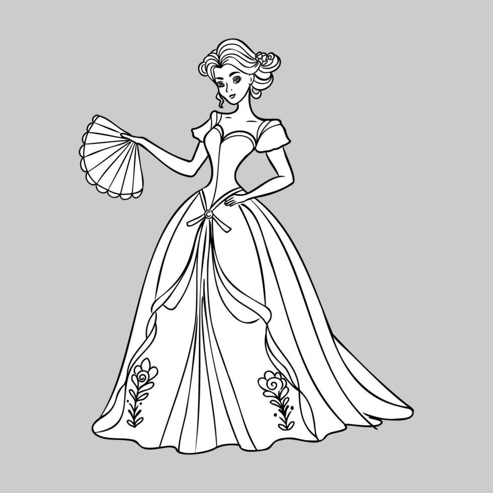 cartoon princess vector sketch