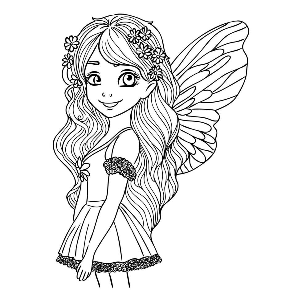 cartoon fairy sketch vector