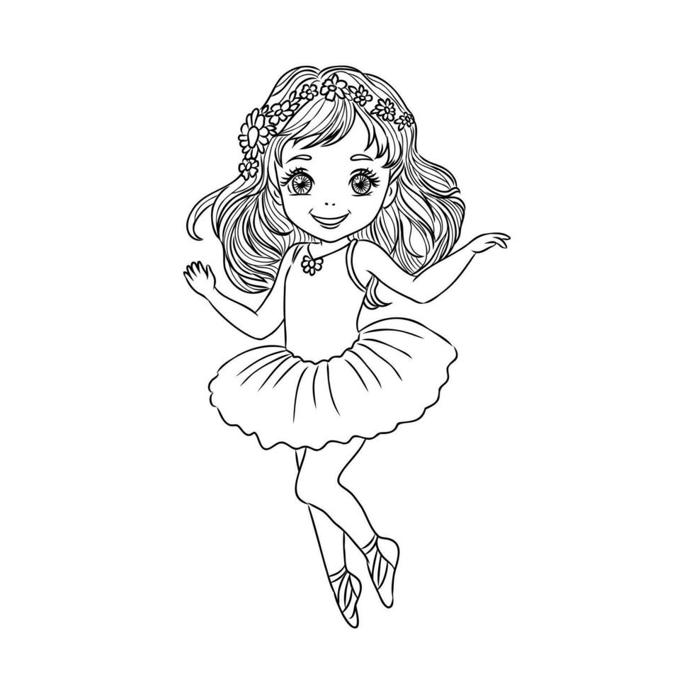 cartoon ballerina vector sketch