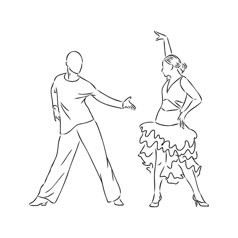 samba dance vector sketch