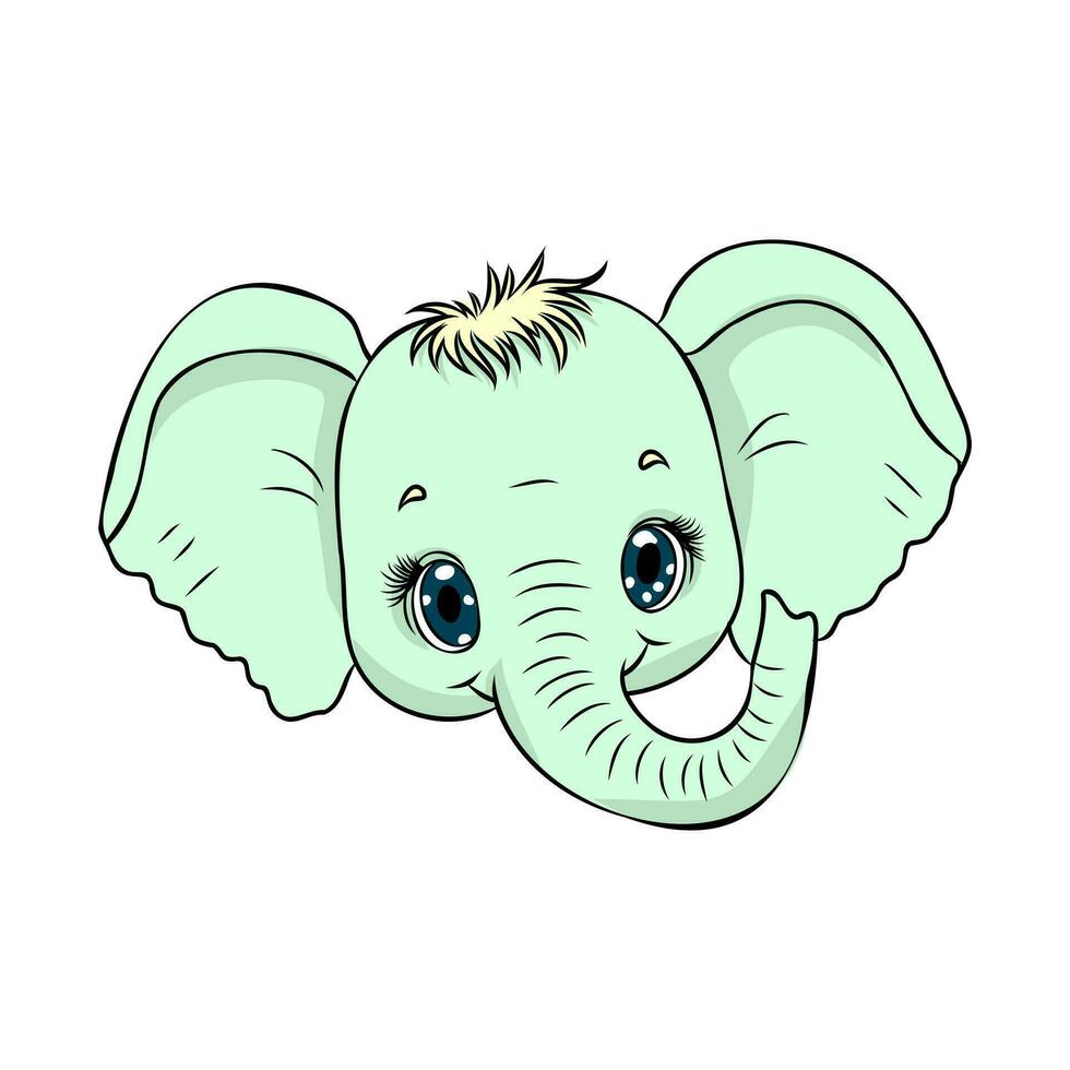 dibujos animados elefante vector bosquejo