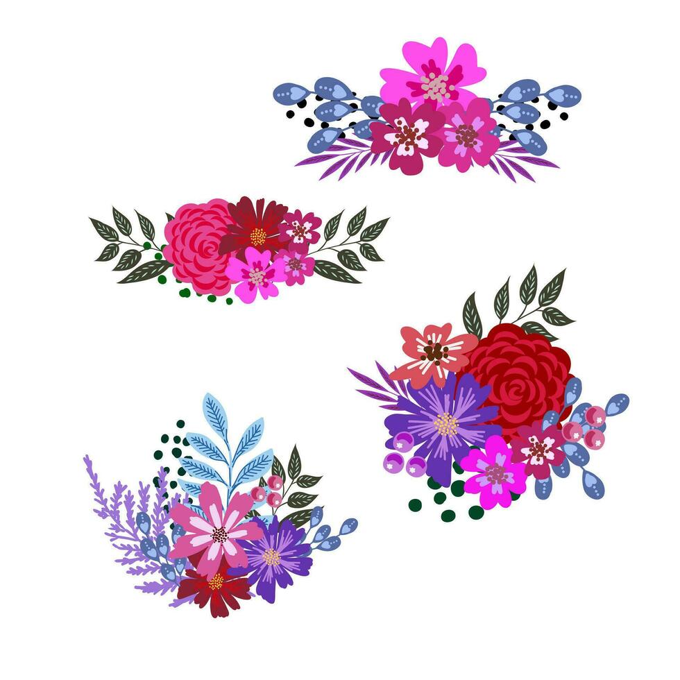 decorative flowers vector sketch