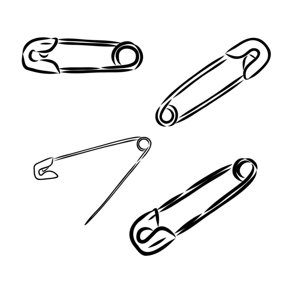 safety pin vector sketch