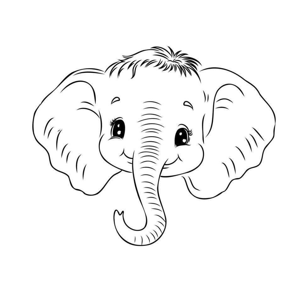 cartoon elephant vector sketch