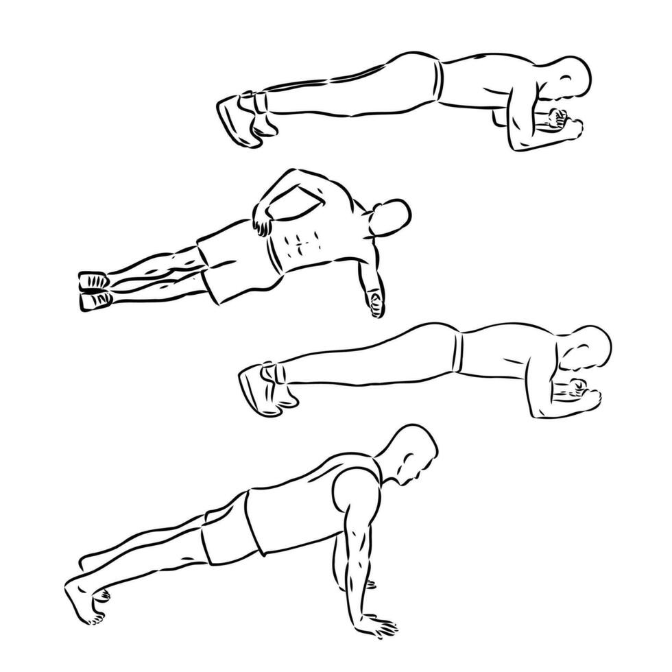 plank exercise vector sketch