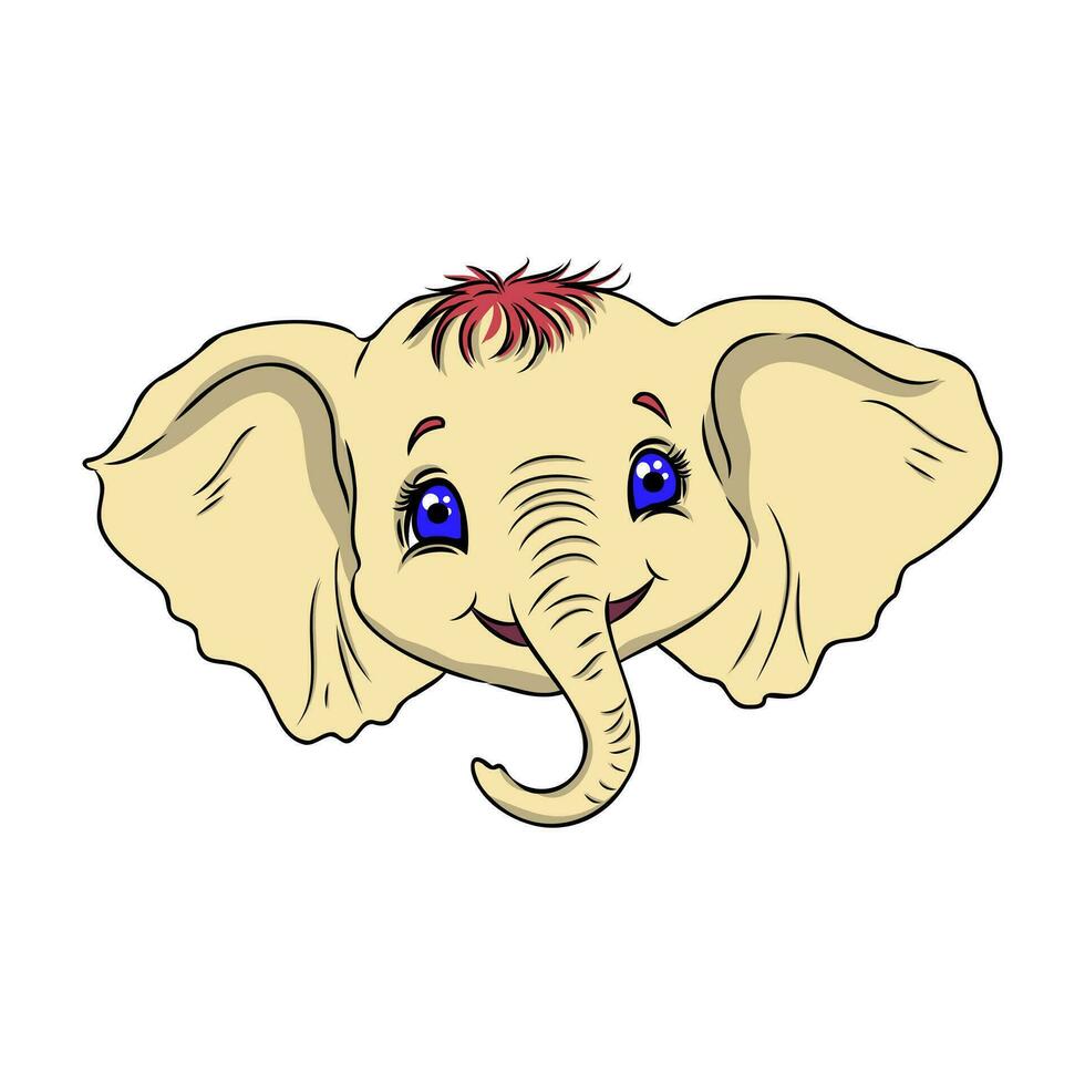 cartoon elephant vector sketch