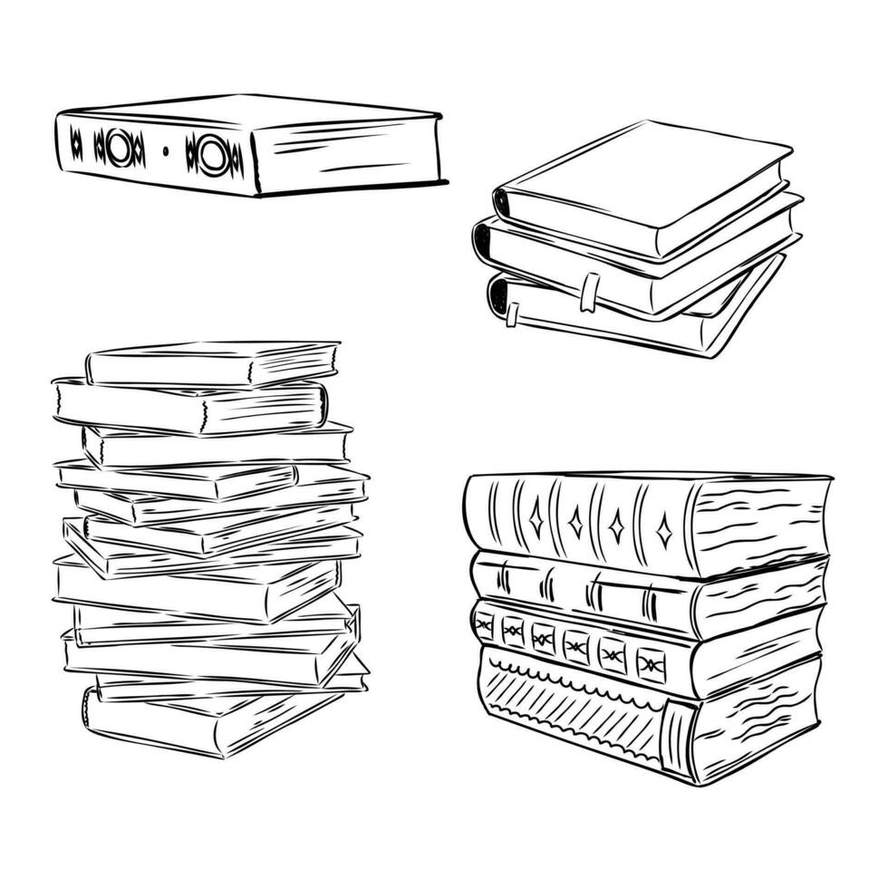 books vector sketch