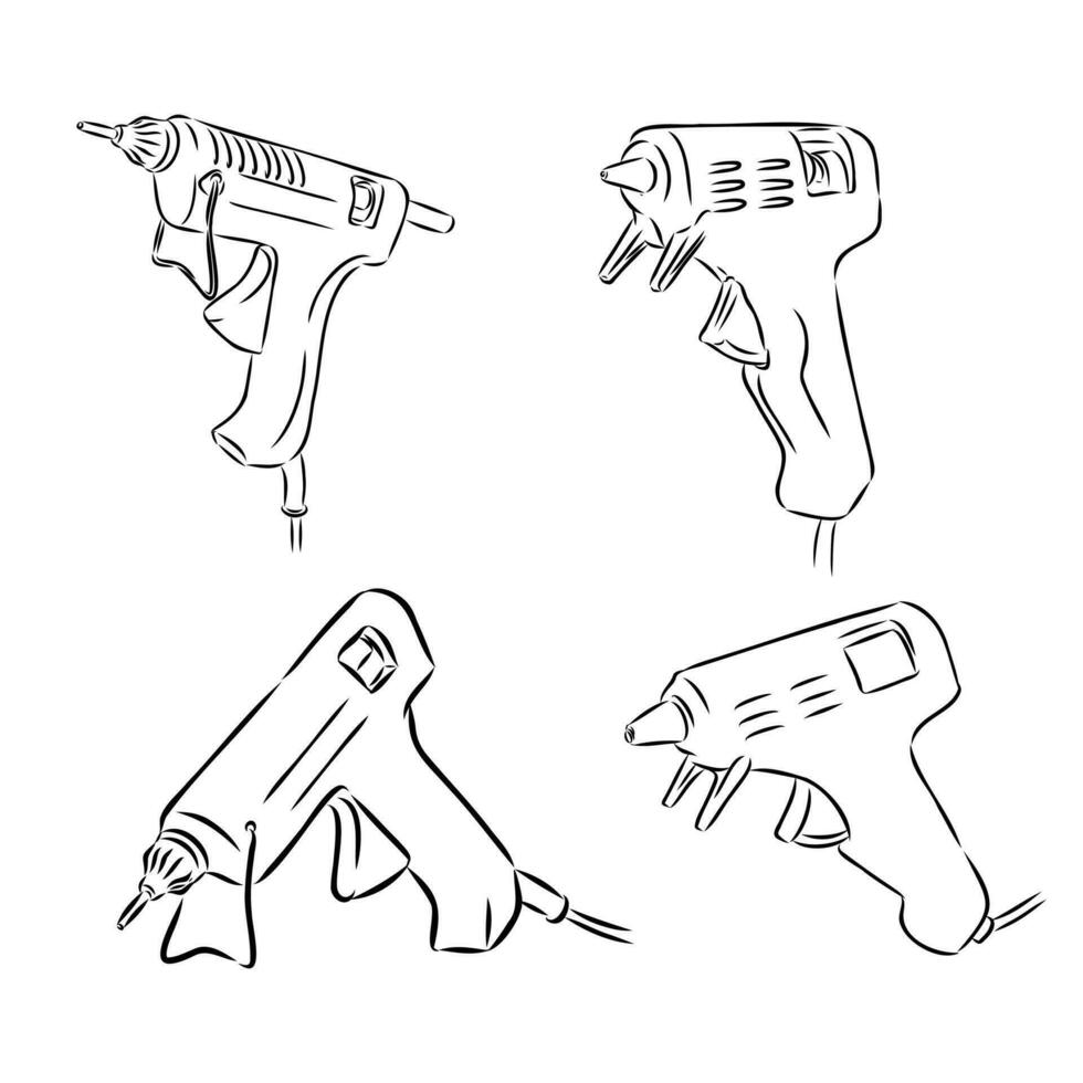 glue gun vector sketch