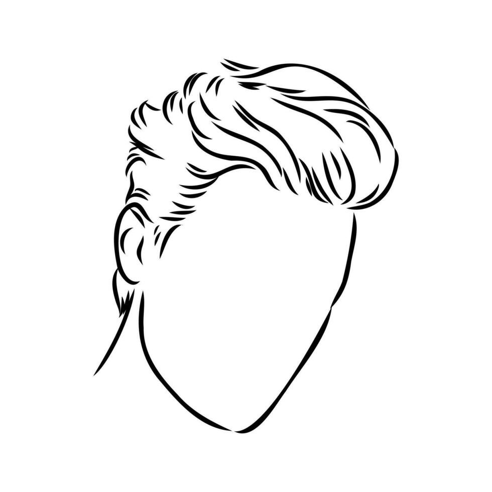 men's hairstyle vector sketch