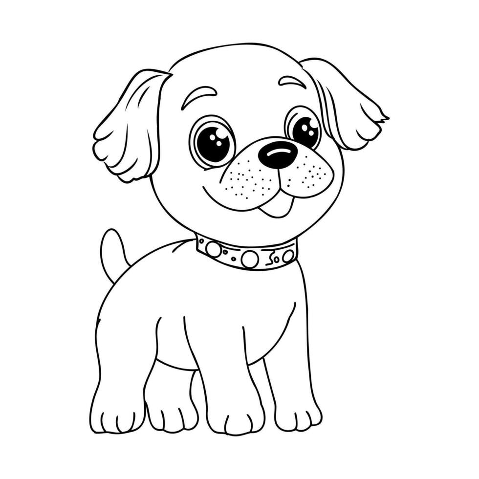 cartoon dog sketch vector