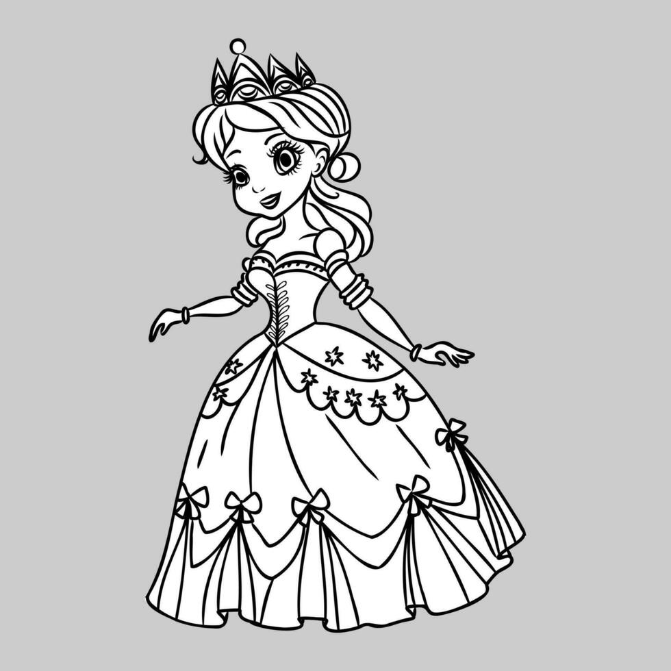 cartoon princess vector sketch