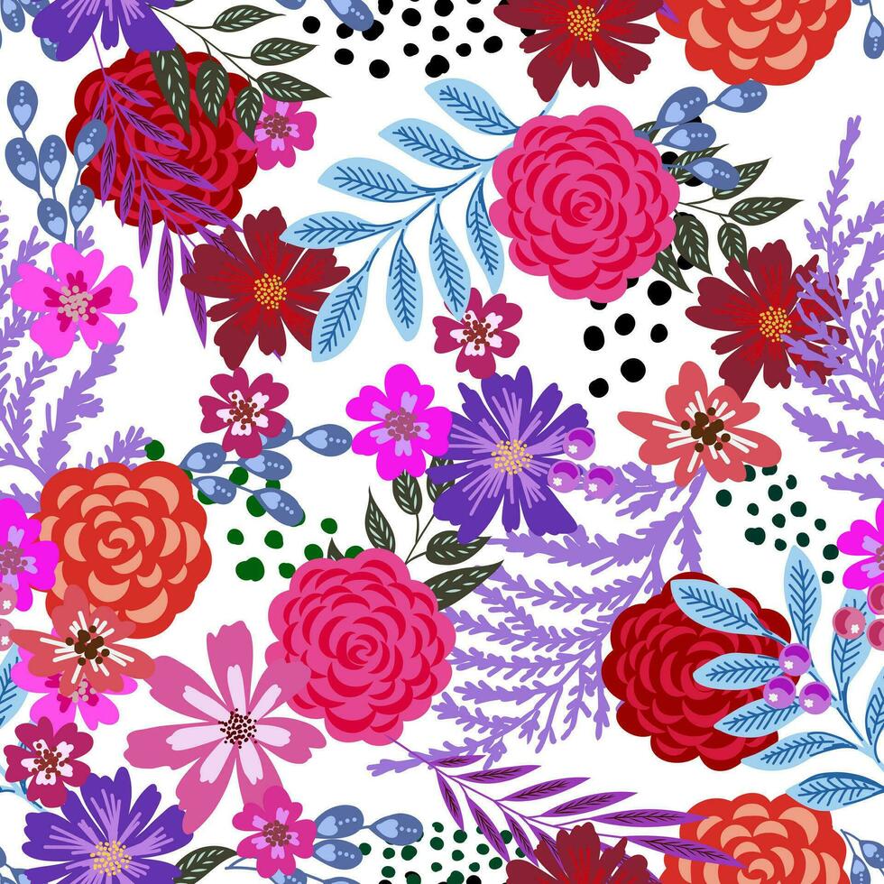 seamless floral pattern vector sketch