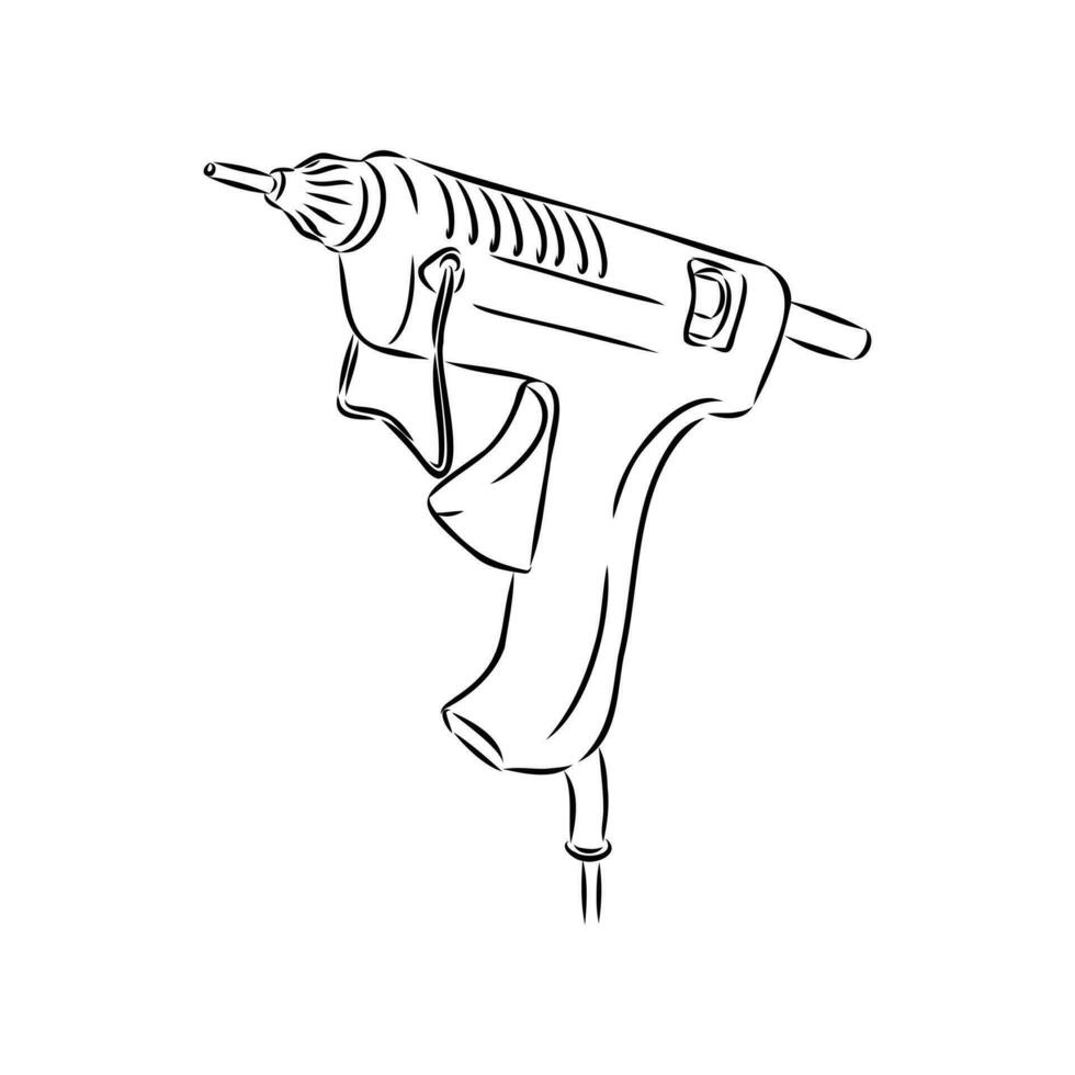 glue gun vector sketch