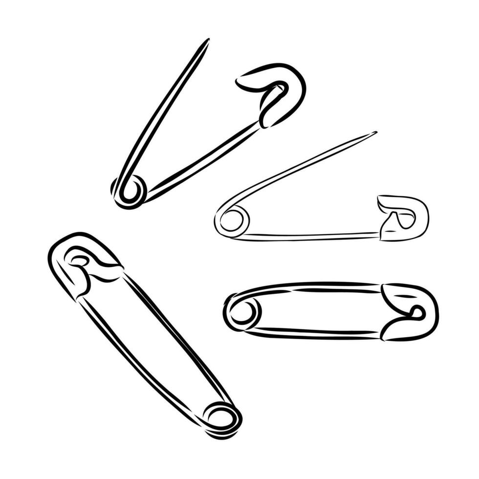 safety pin vector sketch