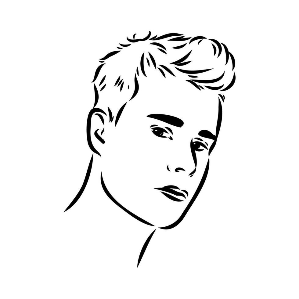 men's hairstyle vector sketch