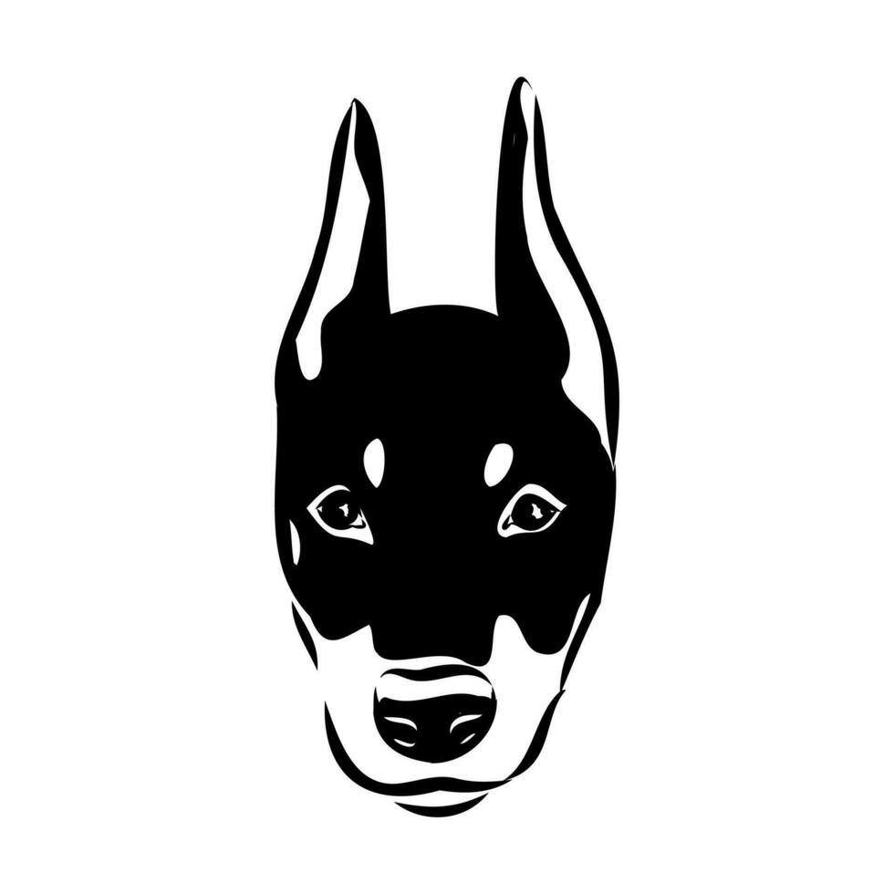 doberman dog vector sketch