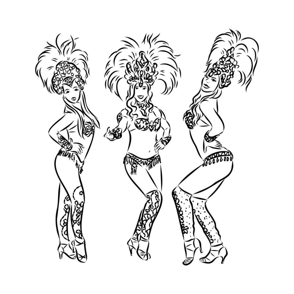 samba dance vector sketch