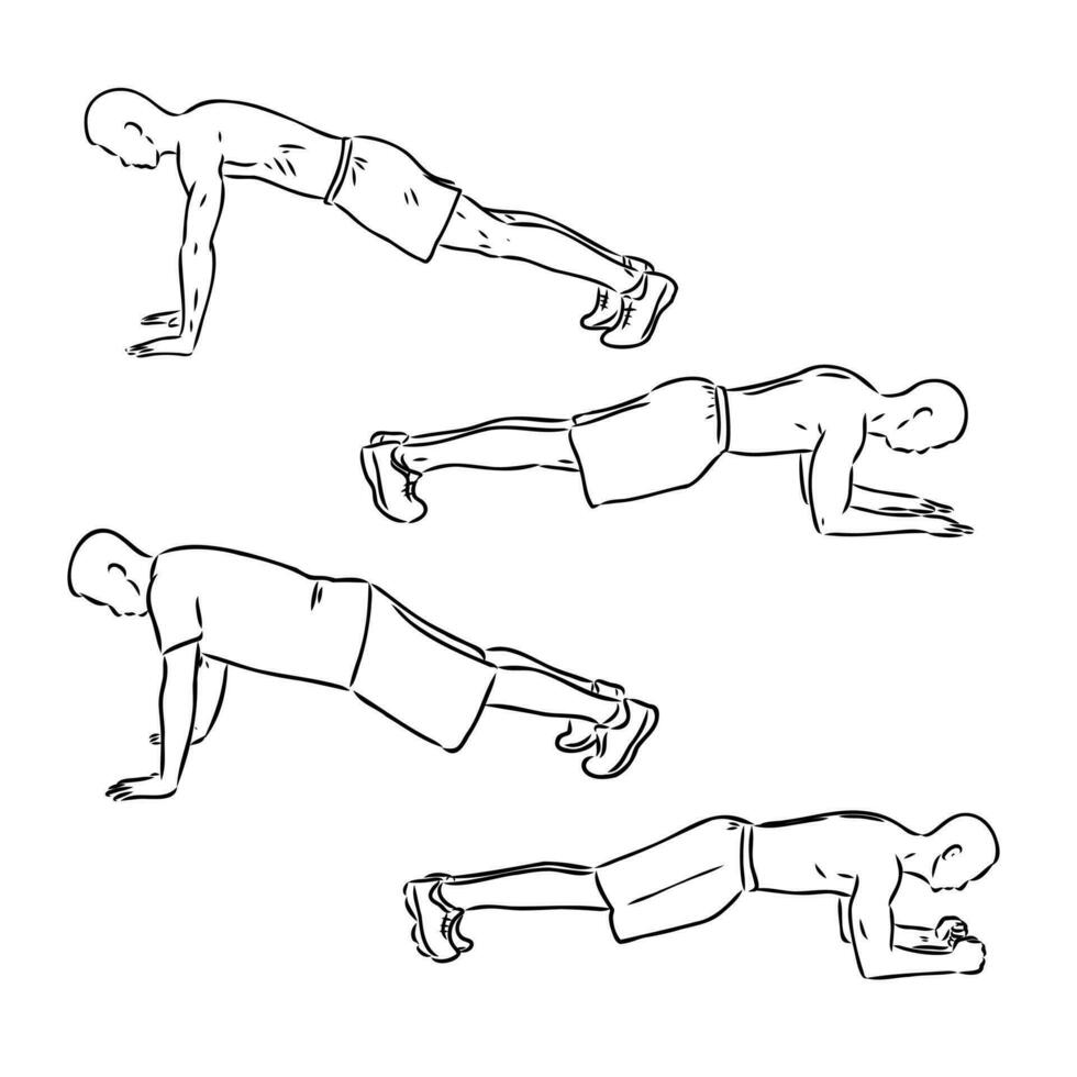 plank exercise vector sketch