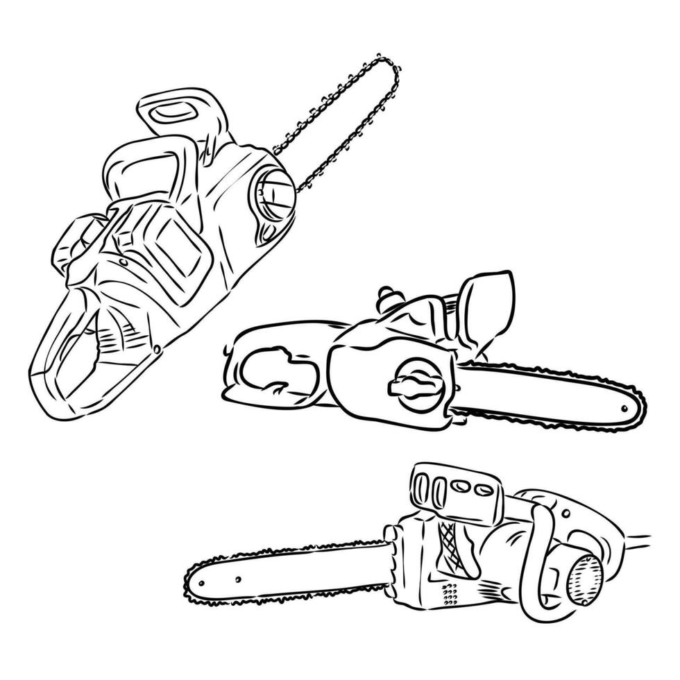 chain saw vector sketch