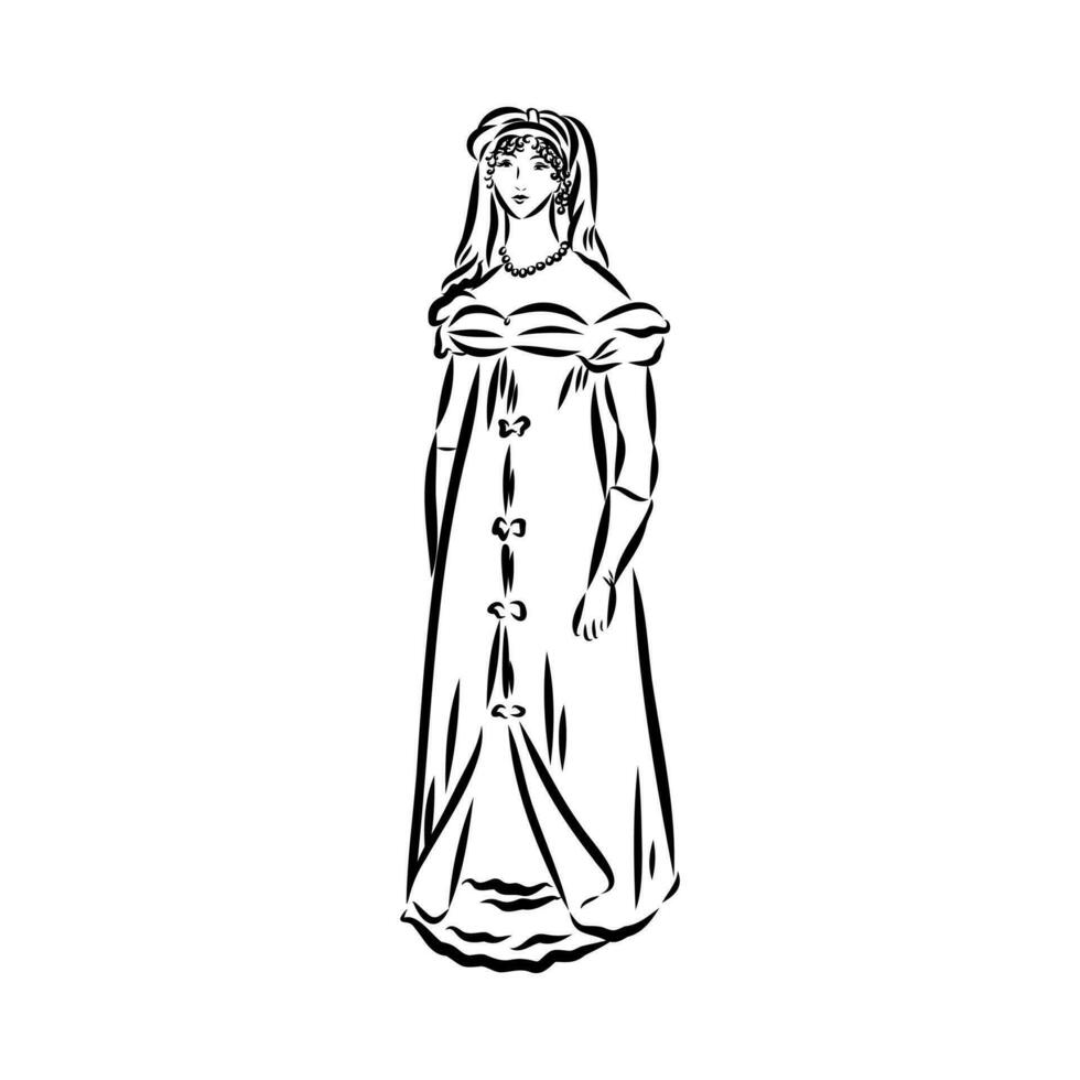 women's retro fashion vector sketch