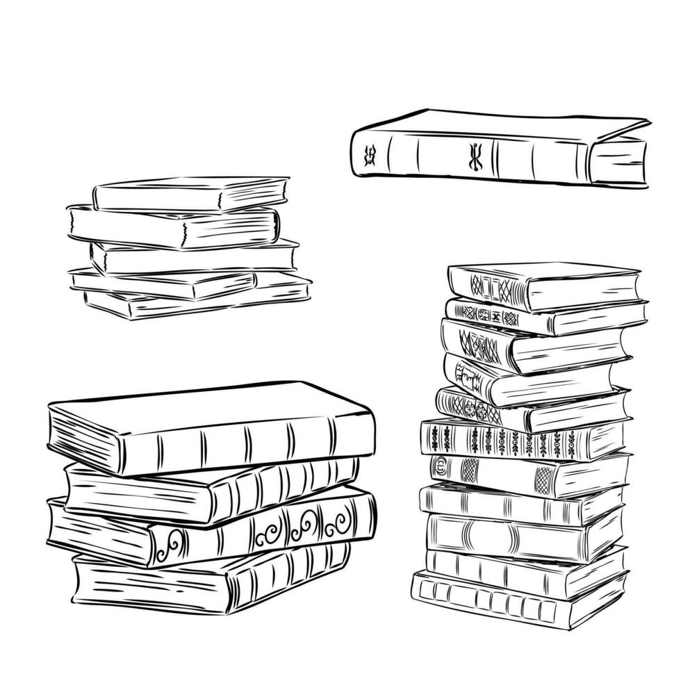 books vector sketch