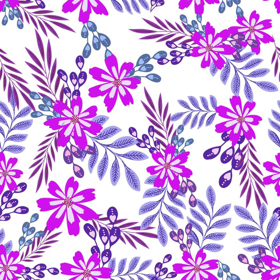 seamless floral pattern vector sketch