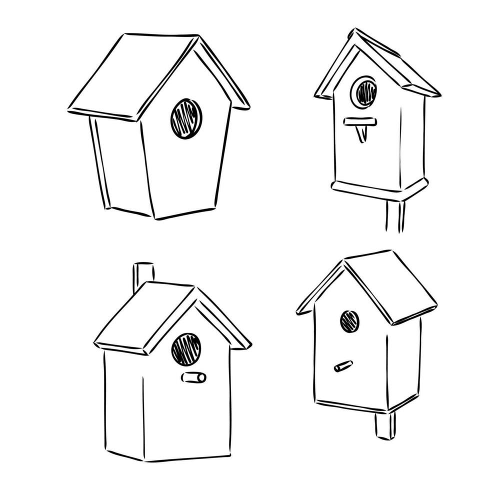 birdhouse vector sketch