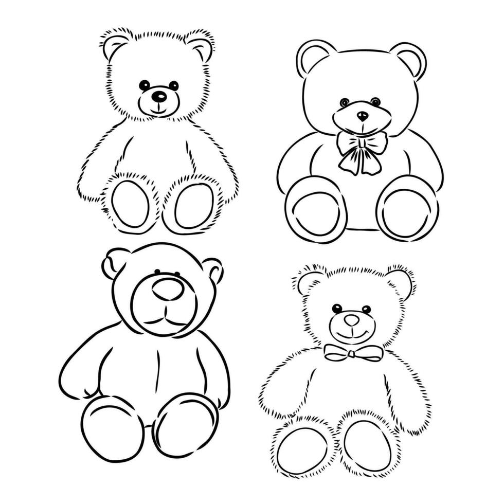 teddy bear vector sketch