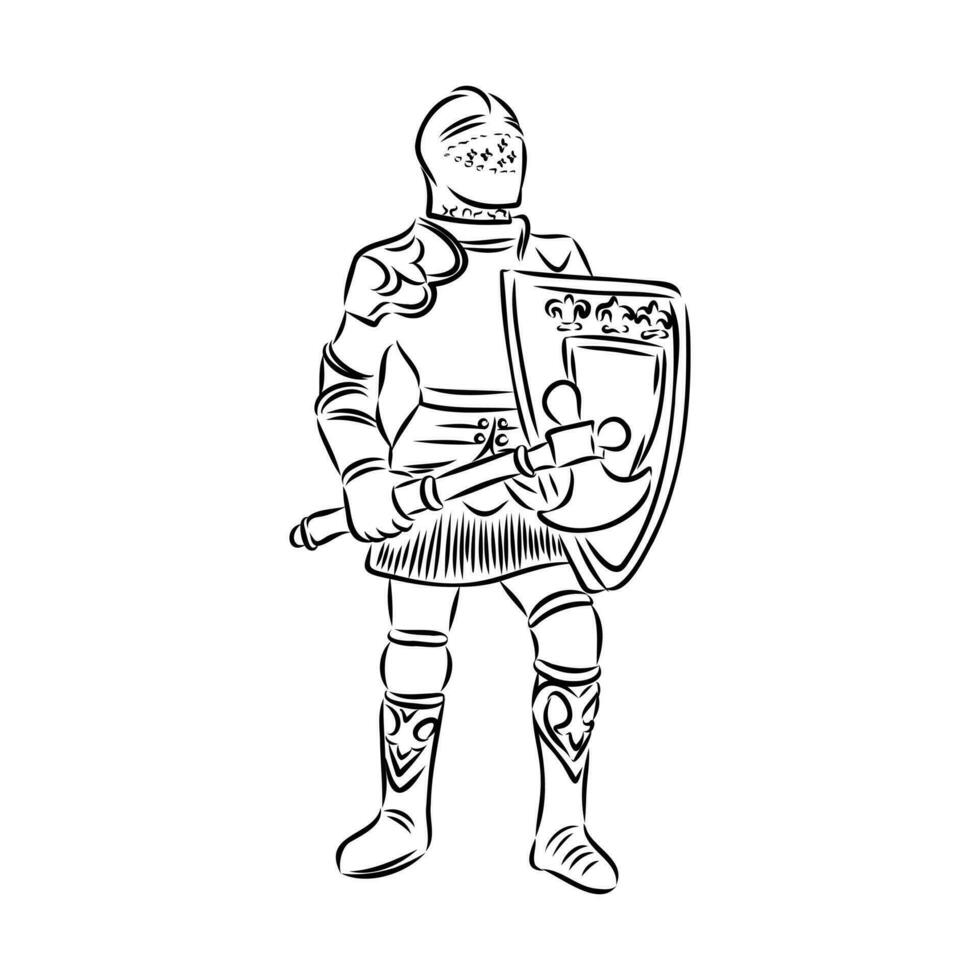 knight's armor vector sketch