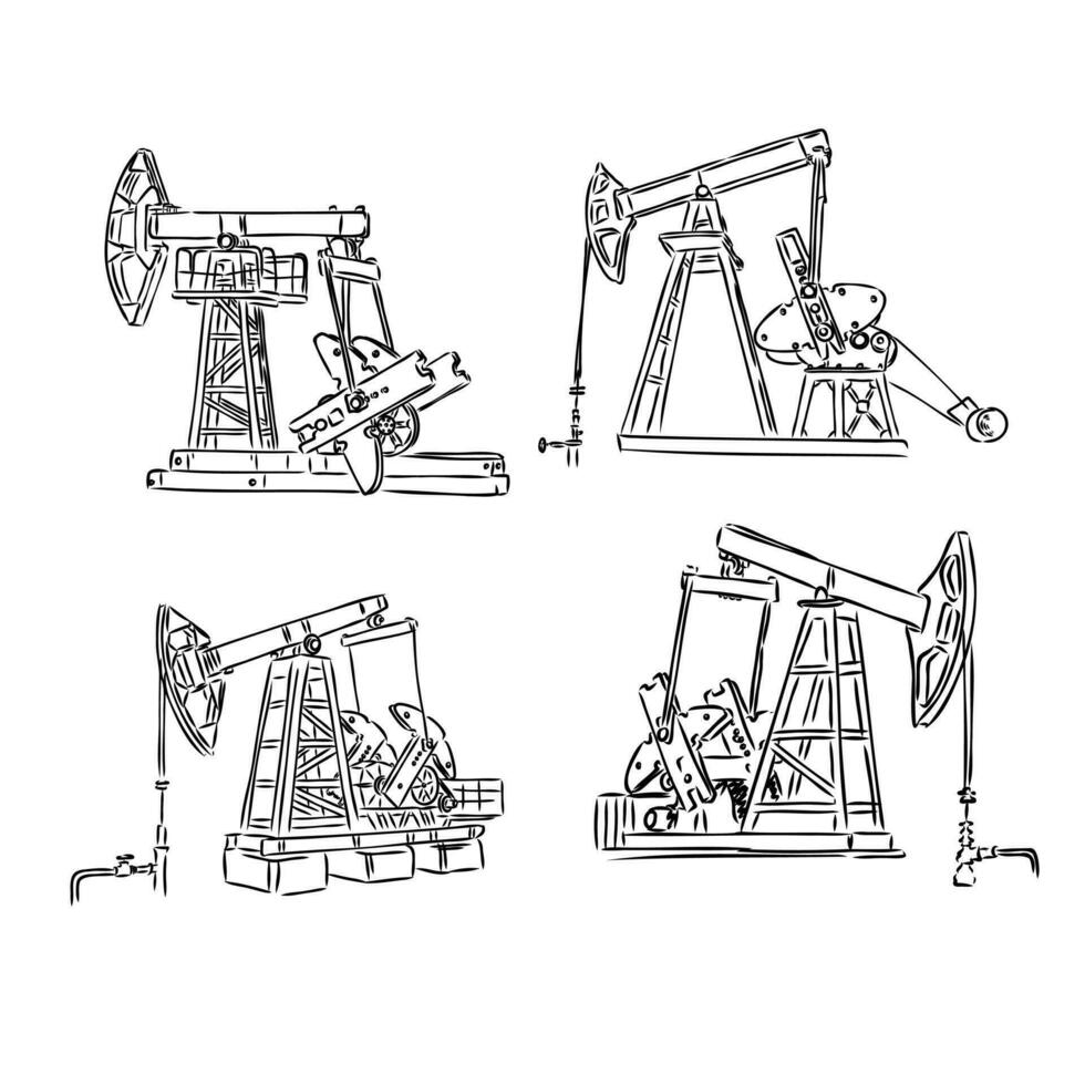 oil well pump vector sketch