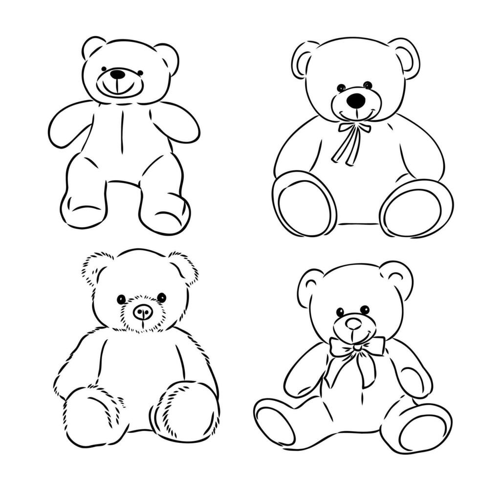 teddy bear vector sketch