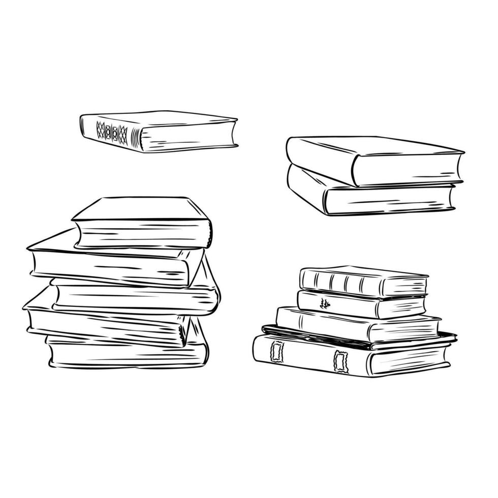 books vector sketch