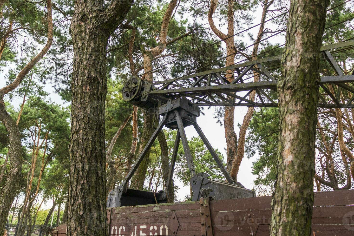 Shot of the vintage old construction train. Transportation photo