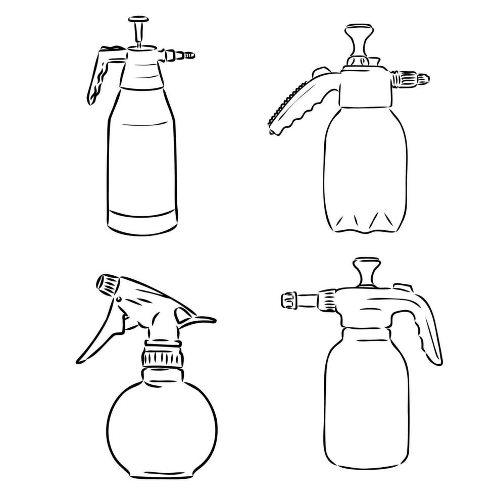 liquid sprayer vector sketch