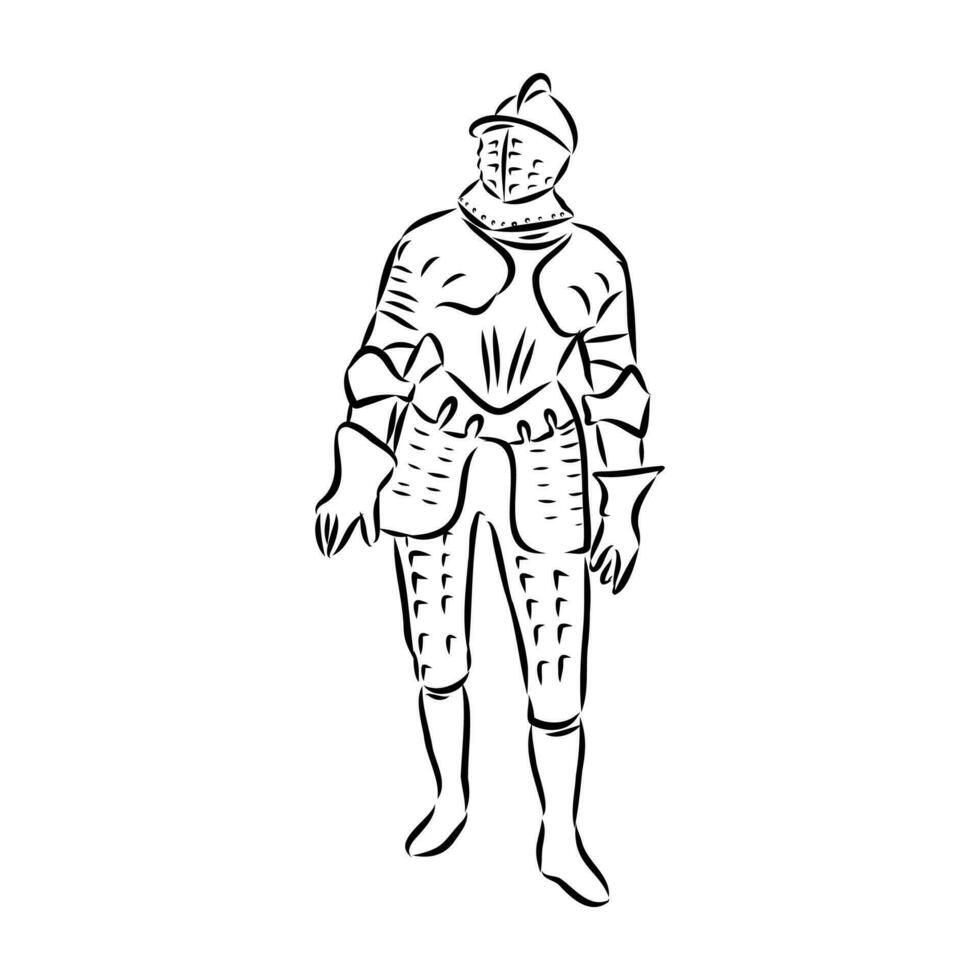 knight's armor vector sketch