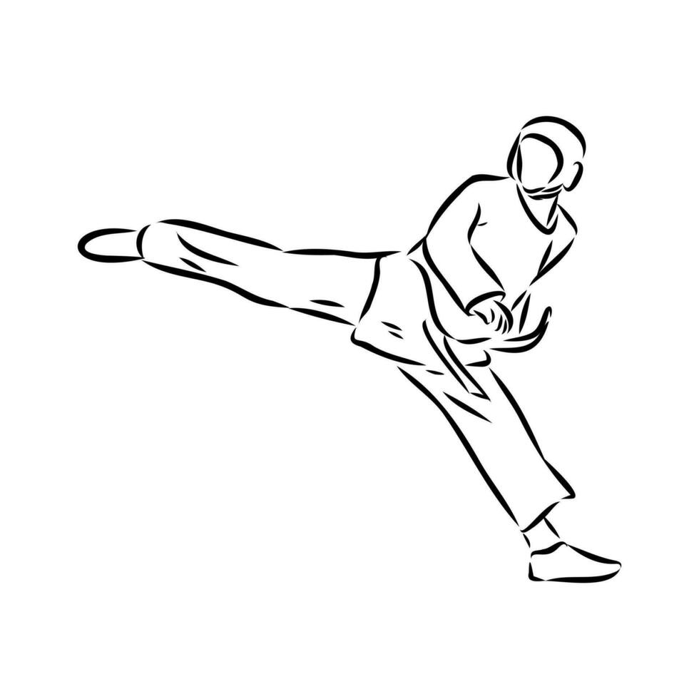 Thai boxing vector sketch