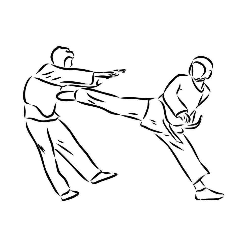 Thai boxing vector sketch