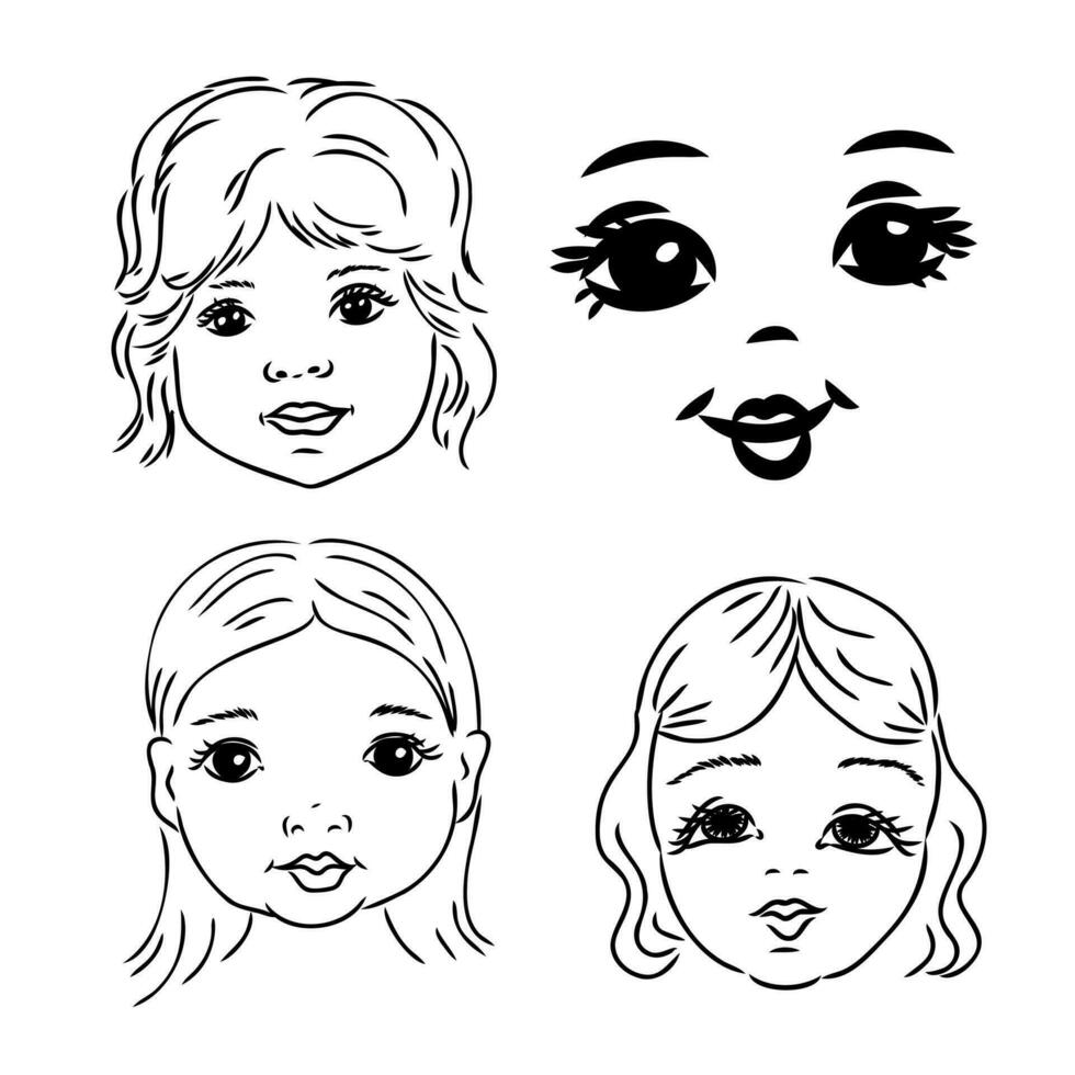 girl's face vector sketch
