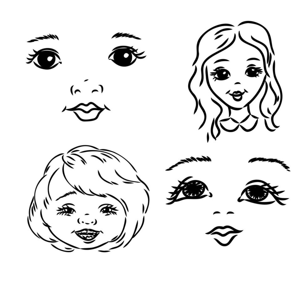 girl's face vector sketch