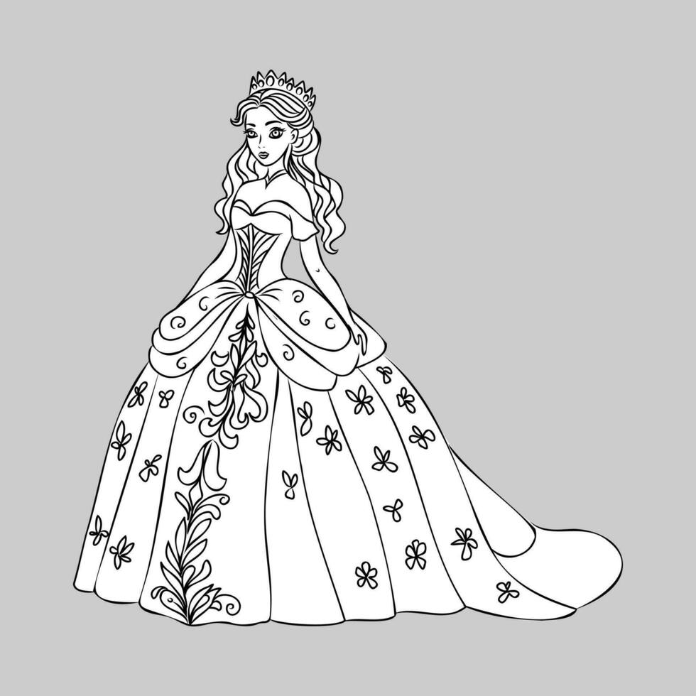 cartoon princess vector sketch