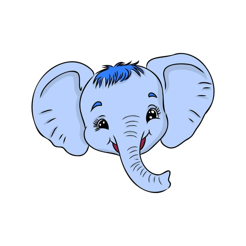 dibujos animados elefante bosquejo vector