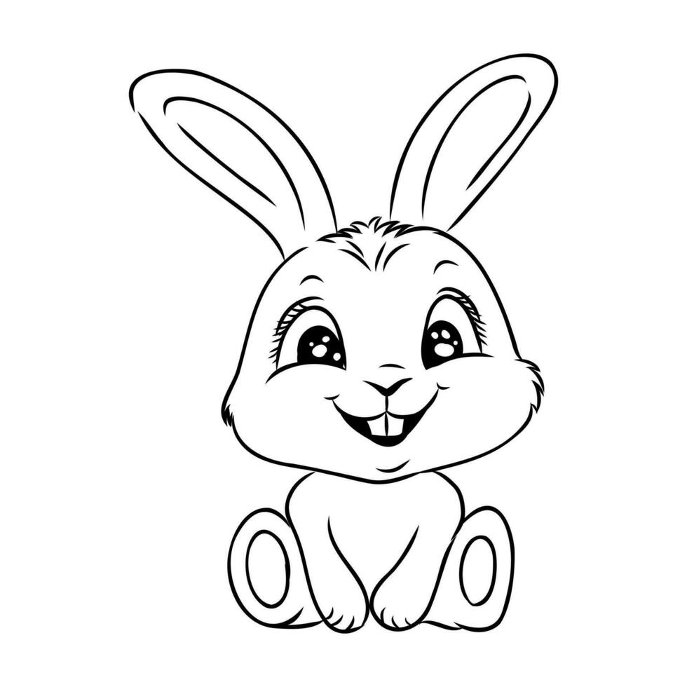 cartoon rabbit sketch vector