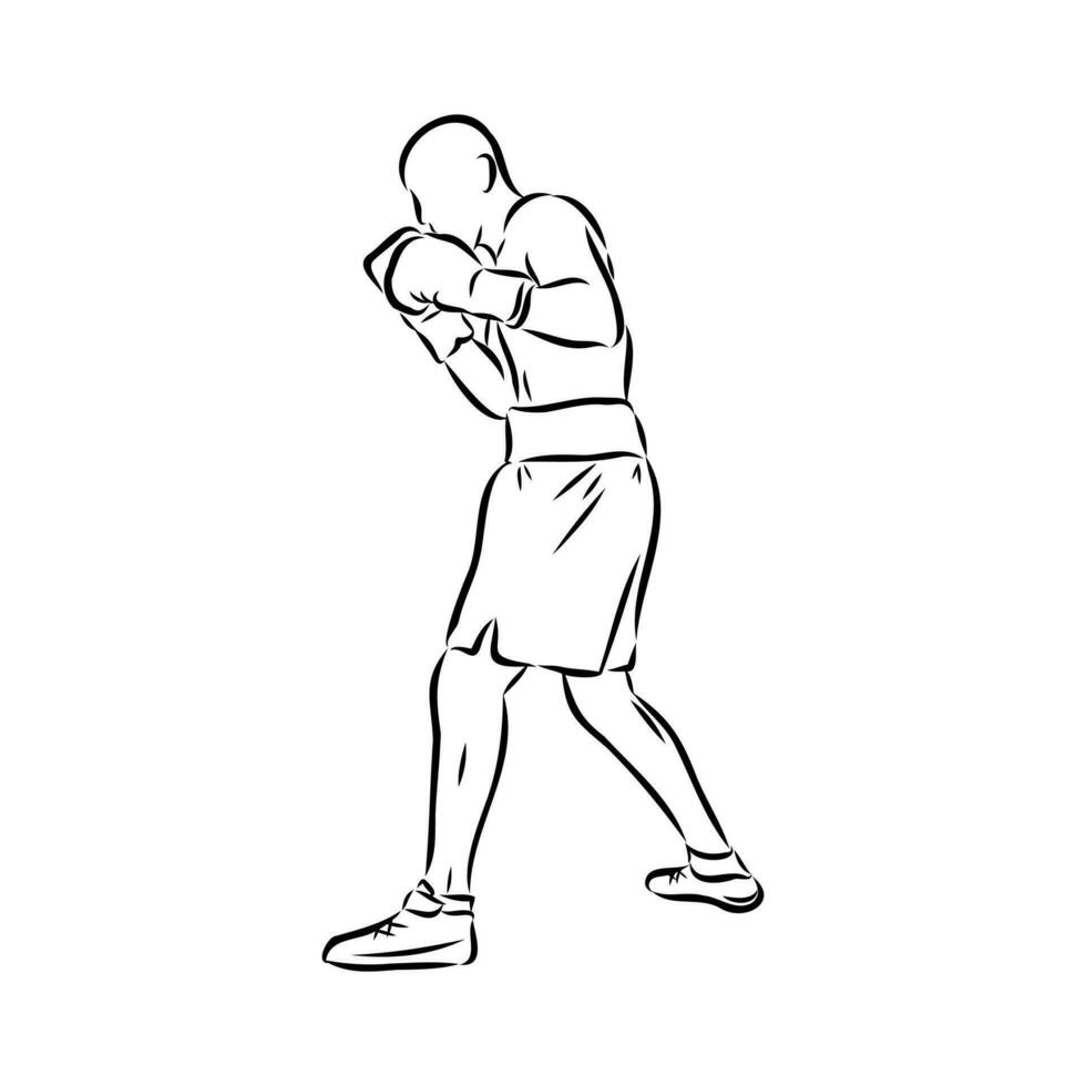 Thai boxing vector sketch